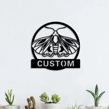 Custom Made 1Pc Konfigurowalny drewniany znak ścienny - spersonalizowany wzór motyla, unikalna dekoracja z nazwą do domu, użytku wewnątrz i na zewnątrz, dostępny niestandardowy tekst - Wielokolorowe - Zobacz 8