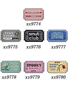 QIHOO 1pc Book Club Enamel Pin Customization Read All Night Book Club Brooch Collar Badge Retro Stamp Friends Fun Jewelry Gift - Multicolor - View 9