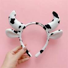 1个可爱牛耳发箍，表演照片，创意卡通头饰，趣味成人驯鹿头箍，动物耳朵，发带，发箍，发饰头带头饰
