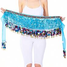 Costum de dans din buric cu ciucuri Lanț în talie Decorații de petrecere Fusta cu paiete cu ciucuri Învelitoare în talie Boemia cu ciucuri de performanță Esarfă de șold