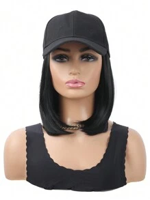 Baseball Cap With Synthetic Hair Extensions 10 Inches Straight Short Bob Hairstyle Adjustable Wig Hat For Women Girls - Multicolor - View 17