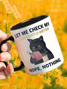 1 件 11 盎司/325 毫升可爱黑猫咖啡杯，陶瓷咖啡杯，让我检查我的水杯，夏季和冬季饮水器具，隔热，可重复使用，圣诞节，生日礼物，节日礼物，适合热饮或冷饮，非常适合果汁、牛奶、咖啡，适合送给他的礼物，有趣的杯子，感恩节，仅可手洗，所有季节和场合返校 - 彩色 - 查看 8