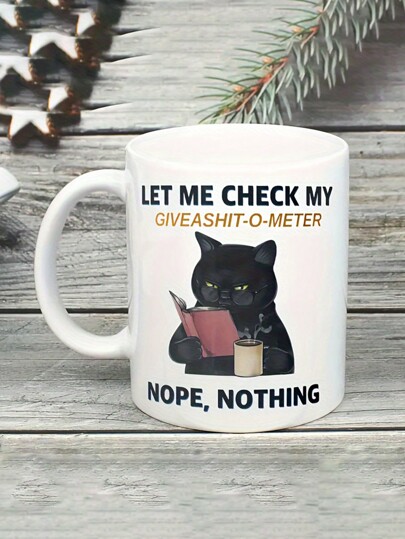 1pc 11oz/325ml Cute Black Cat Coffee Mug, Ceramic Coffee Cups, Let Me Check My Water Cups, Summer And Winter Drinking Utensils,Insulated,Reusable,Christmas,Birthday Gifts, Holiday Gifts, Suitable For Hot Or Cold Drinks,Ideal For Juice, Milk, Coffee Gift For Him,Funny Mug,Thanksgiving,Hand Wash Only,All Seasons And Occasions Back To School