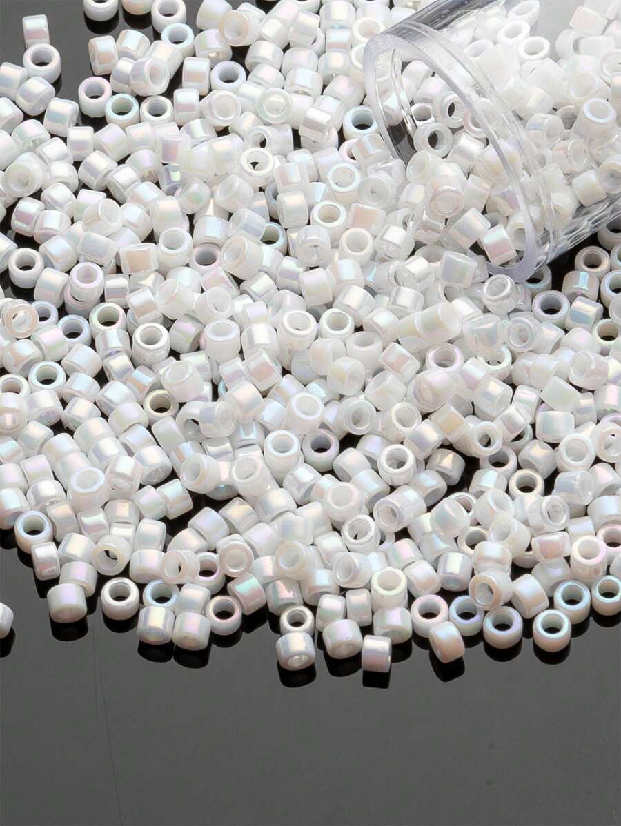 1 袋，含 10 克或约 1000 颗 2 毫米不透明彩虹玻璃珠，DIY 珠宝制作用品 - 彩色 - 查看 1