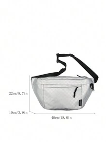 时尚大容量多口袋防水胸包/腰包 - 淺灰色 - 查看 6
