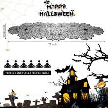 Halloween Doilies, Black Lace Cobweb Doilies, Halloween Table Decorations, Creepy Tablecloths, Halloween Party Table Decorations 18inch X 72inch,Halloween Decor,Home Decor Halloween Party