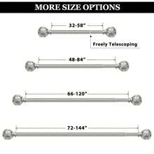 1pc Long Curtain Rods For Windows, Long Heavy Duty Curtain Rod, 7/8 Inch Adjustable Drapery Rods With Netted Texture Finials, Bronze/Silver/Black/Gold/White - 古董銀 - 查看 7