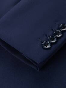 Furuyal 男士两件套西装外套，纯色西装外套领带套装，长袖，双排扣修身款/单排扣款，适合旅行、婚礼、派对、商务、舞会等场合，藏蓝色，尺码 XS-3XL