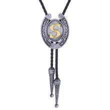 1 件西部马蹄形 A-Z 滑动式领结，适合男士，是送礼的理想之选 - A-Z古錫+金色字母 - 查看 15