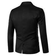 Blazer Hombre Casual Slim Fit Negocio Boda Negro Caballero - Blanco y Negro - Ver 3