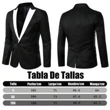Blazer Hombre Casual Slim Fit Negocio Boda Negro Caballero - Blanco y Negro - Ver 2