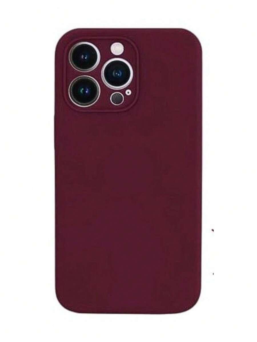 MJ Capas - Velvety Silicone Iphone Case Inside Closed Camera - Gỗ đỏ - Xem 1