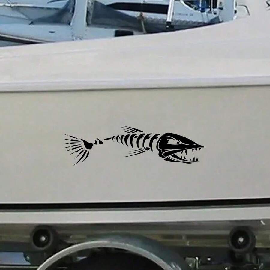 Graphics Large Fish Bone Stickers For Car Boat Body Decal Cruise Mural Vinyl Waterproof Covers Auto Tuning Styling Engine Hood Decoration Mototcycle Accessories - 42*12cm - View 1