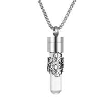 2024 Vòng cổ hương liệu bằng thép không gỉ mới Ống thủy tinh đựng dầu nước hoa Mặt dây chuyền Vòng cổ khuếch tán tinh dầu nước hoa Vòng cổ hương thơm Trang sức hương thơm Không mùi - Bạc - Xem 12