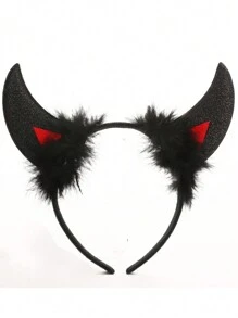 Bentiță - Bentiță de păr cu coarne de diavol roșu, accesorii de vrăjitoare, diavol, bentiță de păr, bentițe cu cercei