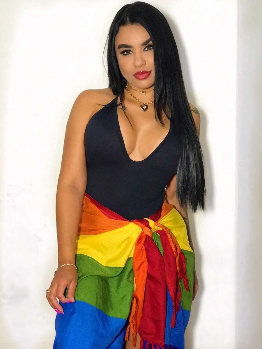 Beach Skirt Tropical Long Long Multipurpose Sarong Skirt Large Print - 黃色 - 查看 1