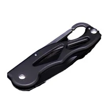 Electronics Paradise Semi-Automatic Metal Folding Knife With Carabiner And Hook Function, Ideal For Self-Defense, Camping, Hunting, Hiking, Fishing – SLKD61 - màu đen - Xem 6