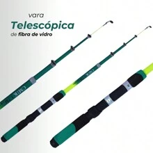 Telescopic Fishing Rod Kit With Ultra Light Reel With Line Promotion - Verde - Ver 2