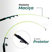 Telescopic Fishing Rod Kit With Ultra Light Reel With Line Promotion - Verde - Ver 3