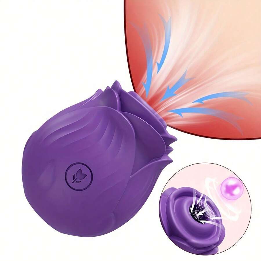 1pc Rose Vibrator Toys, Female Clitoris Sucker Vacuum Stimulator Flirting Toys, Nipples And Clit Sucking Sex Toys, 10 Sucking Modes, Magnetic Rechargeable Waterproof And Shower Use Adult Supplies