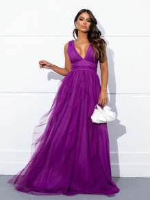 Women Dresses - Purple - View 1
