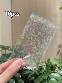 100pcs Transparent Laser Jewelry Bags - OPP Ring Bags, Earrings, Bracelets, And Necklaces - Rainbow Gradient Display And Storage Adhesive Laser Sealed Bags - Suitable For Small Badges, Sequins, Protective Bags, Laser Badge Storage Bags, Mountain Treasure Mail Circular Card Storage, Adhesive Sealed Packaging Material Cards, Star Chips, Small Gift Packaging Bags, Party Bags, Wedding And Birthday Party Gift Bags, Craft Handbags, Party Gifts, Birthday Decorations, Purchased Products Party Gift Decorations, Wedding Decorations, Party Supplies - Jewelry Bags - View 30