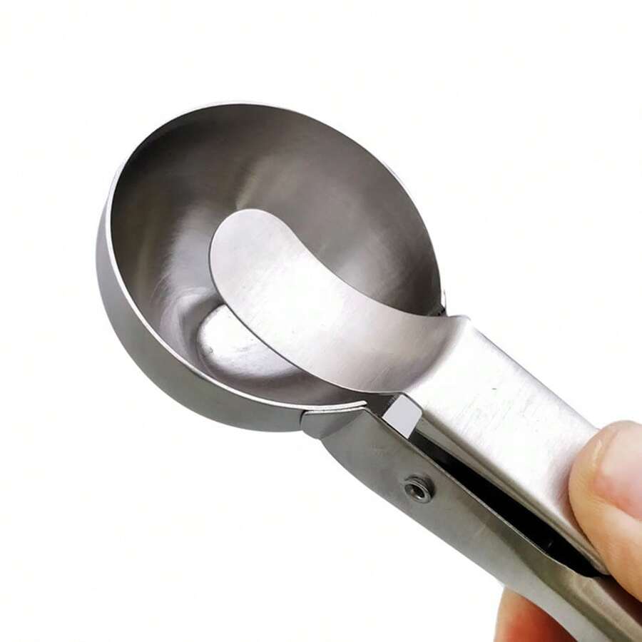 1 pieza Boleador de fruta de acero inoxidable, cucharón de fruta de precisión, desbolador de fruta fácil, herramienta de cocina práctica para una presentación elegante de frutas - Plateado - Ver 1