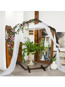 Wooden Wedding Arch 7.2 Feet (With Supporting Poles), A Seven Story Wooden Wedding Arch Used For Weddings, Parties, Indoor, Outdoor, Background, And Garden Decoration,Halloween And Decorations - 7.2英尺 - 查看 6