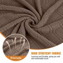 Swivel Chairs Slipcover 2 Piece Stretch Barrel Chair Covers Jacquard Tub Chair Slipcovers Soft Accent Armchair Club Chair Cover Couch Furniture Protector For Cat,Pat,Dog - màu nâu - Xem 3