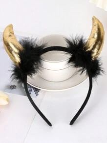 Bentiță - Bentiță de păr cu coarne de diavol roșu, accesorii de vrăjitoare, diavol, bentiță de păr, bentițe cu cercei