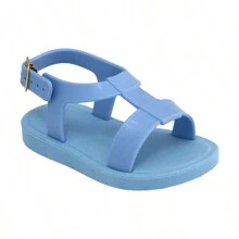 PLAIN BABY GIRLS BOYS SANDALS OPTION TO CUSTOMIZE - Màu xanh nhạt - Xem 2