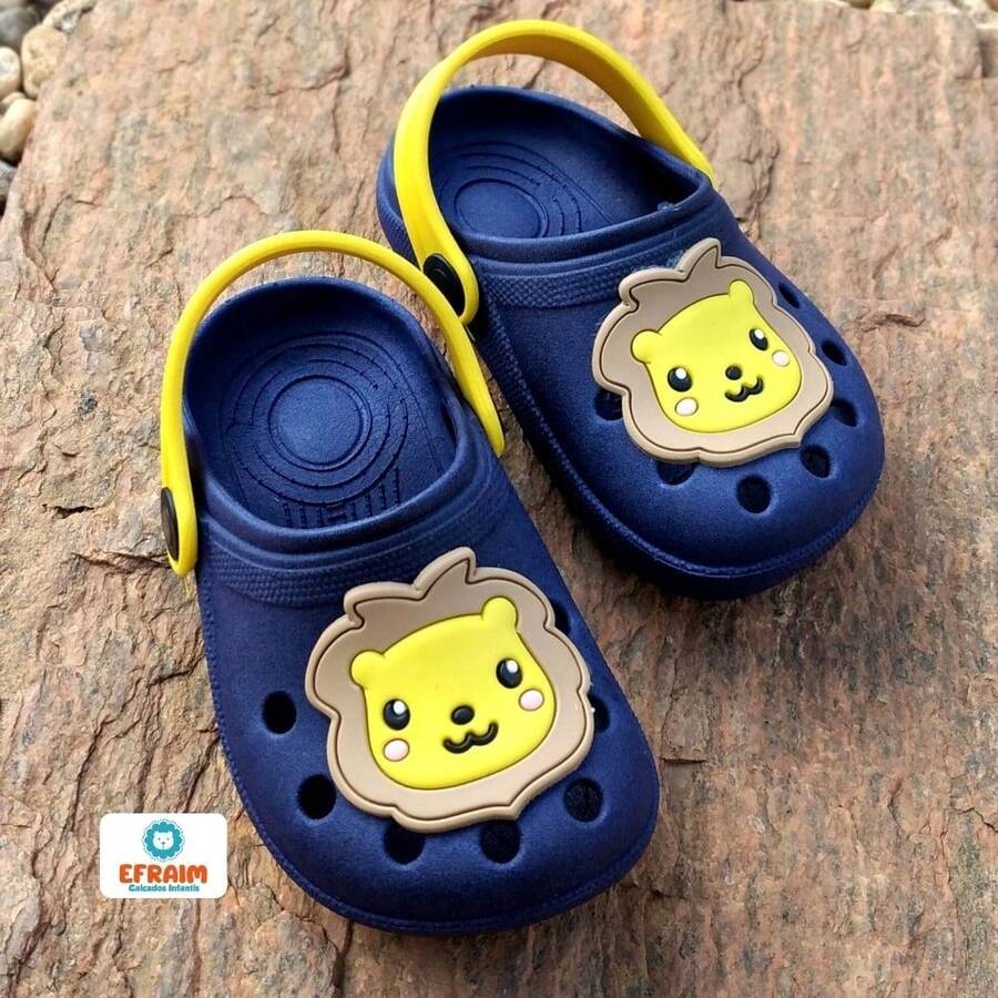 Children's Babuche Lion Ornament - Màu xanh hải quân - Xem 1