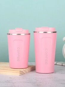 1 件真空隔热双层不锈钢咖啡杯/玻璃杯/车载杯水瓶返校 - 藕粉色 - 查看 4