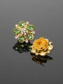 2pcs Vintage Rhinestone Cufflinks Covers Women Elegant Shirt Sleeve Buttons Clips Crystal Floral Shirt Studs Set Fashion Accessory DIY Button Copper Covers Ladies Clothing Accessories Button Decoration Holiday Gift - Star - View 11