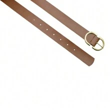 Women's Belt 2D Buckle Double Inverted Round Current Fashion Winter Summer 96040 - 駝色 - 查看 3