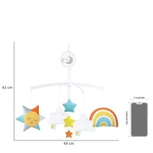 1pc Baby Bed Bell, Musical Rainbow Crib Mobile Plush Doll, Infant Soothing Doll, Baby Doll, Birthday Gift - Multicolor - View 4