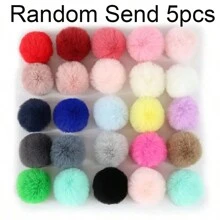 5pcs 5cm Artificial Fluffy Pompom Fluffy Soft Balls DIY Hair Ball Pom Pom For Handicrafts Handmade Sewing Crafts Materials Keychain Gloves Ball Clothing Supplies - Multicolor - View 20