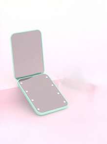 1 Đèn gương trang điểm cầm tay, Gương trang điểm LED mini cầm tay nhỏ gọn, dùng khi đi du lịch, quà tặng, trang điểm, với 8 hạt chiếu sáng, có màu trắng, đen, hồng, xanh lá cây, chạy bằng 2 pin CR2032 (bao gồm pin) - Nhiều màu - Xem 8