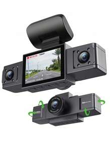 GMAIPOP 1pc Dash Cam 3 Channel Video Recorder Three Lens Car Camera Black Box