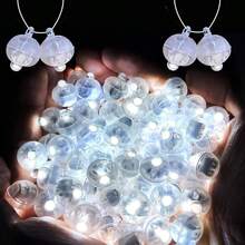 1 pieza 10 Luces LED de globo azul, blanco y de colores, luces de bola LED redondas, pequeñas luces LED para decoración de iluminación, adecuadas para actividades de fiesta interiores y exteriores, diversión boda festival cumpleaños Halloween Navidad suministros de fiesta - Multicolor - Ver 4