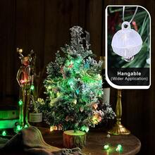 1 pieza 10 Luces LED de globo azul, blanco y de colores, luces de bola LED redondas, pequeñas luces LED para decoración de iluminación, adecuadas para actividades de fiesta interiores y exteriores, diversión boda festival cumpleaños Halloween Navidad suministros de fiesta - Multicolor - Ver 7