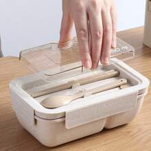1pc Microwavable Bento Lunch Box For Office Worker, Women, Portioned, Weight Loss,Kitchen,Christmas Gift - Multicolor - View 8