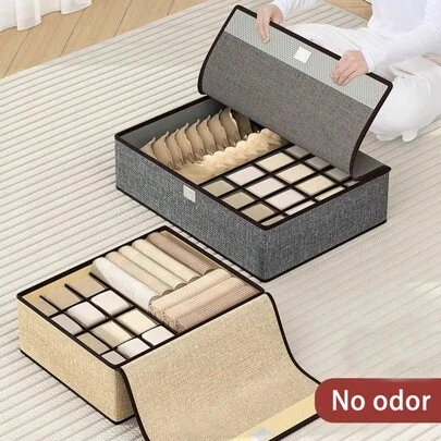1 件灰色内衣和袜子收纳盒，1 件简约亚麻矩形可折叠内衣和袜子分隔收纳盒，抽屉式收纳盒，适合家庭使用牛仔裤、连衣裙、裙子、短裤、鞋子、裤子、Maija 收纳装饰品节日装饰房间装饰家居装饰卧室装饰卧室、收纳盒、收纳盒、家庭收纳、女士白色 T 恤、女士黑色裤子、女士冬装、连衣裙、女士冬装、优雅女装、女士白衬衫、长袖、女士白色连体裤、女士春装、女士春装、春季、春装、极简主义、夏季上衣