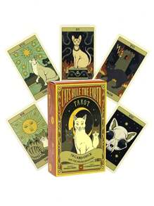 1 pieza Libro guía en PDF "Cómo los gatos dominan el mundo" Cartas Tarot, Juego de cartas de adivinación Tarot, Cartas de entretenimiento para fiestas familiares y de amigos - Multicolor - Ver 10