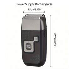 Rasoio elettrico ricaricabile senza fili da uomo, rifinitore per barba e basette di precisione, rasoio con doppia lama lavabile, carica USB, capacità batteria 1200mAh - nero - Visualizzare 10