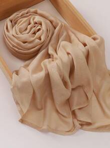 1pc Large Size Soft Breathable Solid Modal Edged Hijab Headband For Abaya Veiled Clothes - Multicolor - View 9