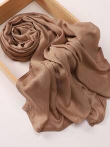 1pc Large Size Soft Breathable Solid Modal Edged Hijab Headband For Abaya Veiled Clothes - Multicolor - View 8