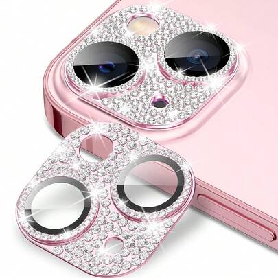 1pc Shiny Tempered Glass Camera Lens Protector Film Compatible With IPhone 11/12/13/14/15/15Pro/15Pro Max/Plus/Mini, Fashion Anti-Scratch, Crystal Lens Cover, Gifts For Family And Friends, Phone Accessories, Waterproof, Shockproof, Anti-Fingerprint, Full Coverage
