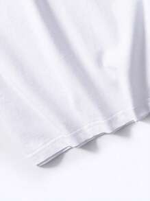 NEON DUSK 男士白色圆领卡通人物印花短袖T恤，休闲日常穿着 - 白色 - 查看 6