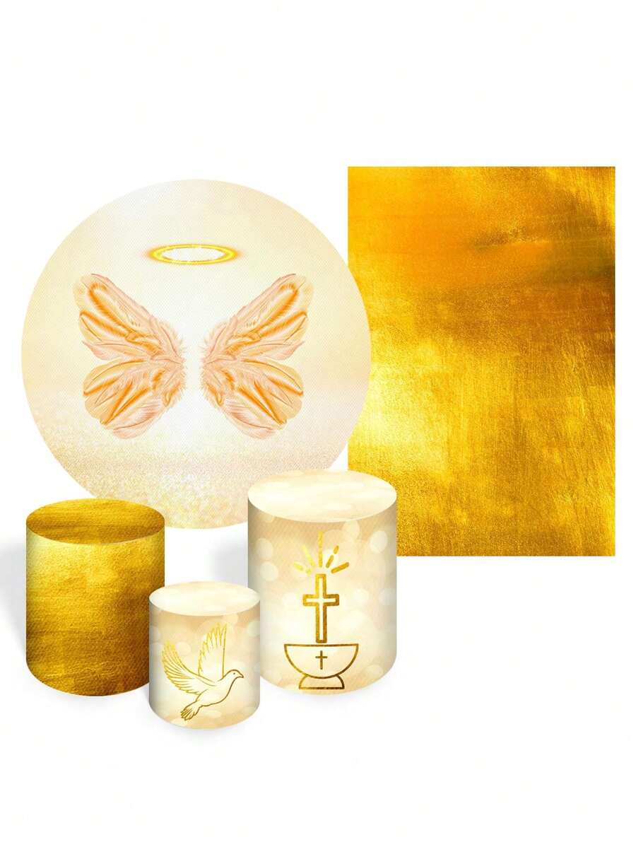Kit 5 Round Panel Covers + Trio Cylinder Covers + Sublimated Rectangular Panel Cover Party And Birthday Decoration Various Themes  Eucharist Catholicism - Bộ 5 Cái 360 - Xem 1